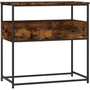 vidaXL Wandtafel - Wandtafels - Bijzettafel - Console Tafel - Wandtafel 75x40x75 cm bewerkt hout gerookt eikenkleurig