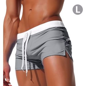 Livano Zwembroek Heren - Zwem Broek Mannen - Badkleding - Zwemmen - Lichtgewicht Swim Shorts - Zomerbroek - Met Zakken - Lichtgrijs - Maat L