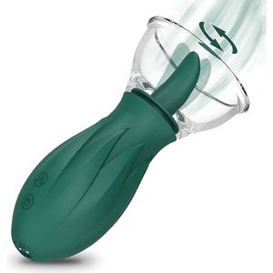 Erodit® Green Sensation - Tong Vibrator - Clitoris Vibrator - Tong Vibrators Voor Vrouwen - Likkende Vibrator - Zuig Vibrator - Sex Toys Voor Vrouwen