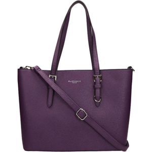 Flora & Co Grote Schoudertas / Tas Dames - Saffiano - Nora - Donker Paars Clair