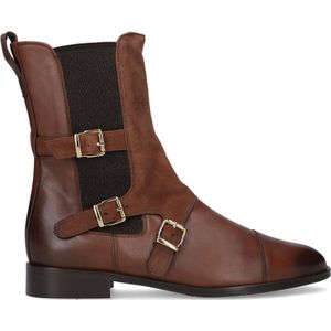 Pertini 30060 Enkellaarsjes - Enkelboots met rits - Dames - Cognac - Maat 38