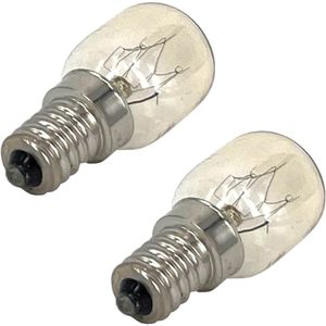 Koelkastlamp 25W E14 - set van 2 stuks - | Universele lamp met dunne fitting | Lichtkleur van 2700K | 220 - 240V | 160 lumen = gelijkwaardig aan 25W | Multaparts® huismerk