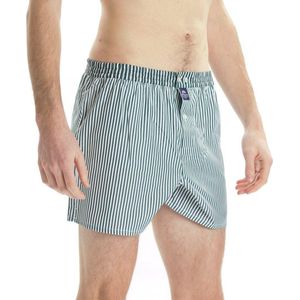 McAlson Boxershort Dennengroen Fijn Gestreept Lange Pijpen Los Model - M