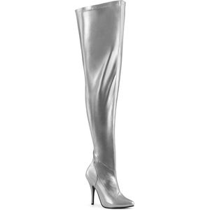 Pleaser - SEDUCE-3000WC Plateau overknee Laarzen - US 6 - 36 Shoes - Zilverkleurig