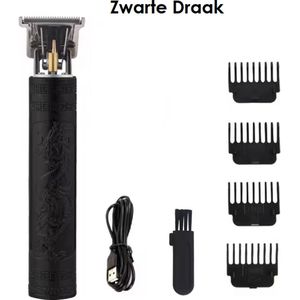 Vintage Feeling Baardtrimmer - Contouren tondeuse Unisex - Draadloos - Waterdicht - Zwarte Draak - Vader Cadeautjes