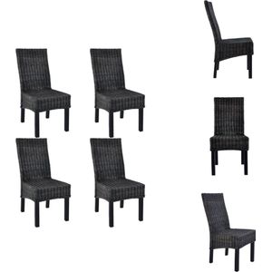 vidaXL Eetkamerstoelen Kubu Rattan - 46x61x93cm - Handgemaakt - Eetkamerstoel