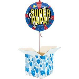Helium Ballon gevuld met helium - Vaderdag - Cadeauverpakking - Super Papa! - Folieballon - Helium ballonnen vaderdag