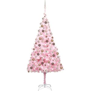 vidaXL-Kunstkerstboom-met-verlichting-en-kerstballen-240-cm-PVC-roze