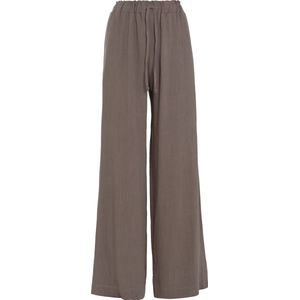 Knit Factory Fern Broek - Dames broek - Dames pantalon - Pantalon met steekzakken - Lange broek - Zacht en luchtig 78% viscose en 22% linnen - Zomerbroek - Zomer pantalon - Wijde broek - Taupe - 40/42