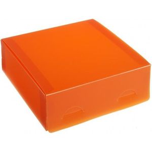 Cadeaudoosjes semi-transparant plastic doosjes 15x15x5cm, KONINGSDAG, ORANJE (100 stuks)