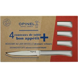 Opinel N°125 Bon Appétit+ Cloud Tafelmessenset - 4-delig - Wit- Microkarteling - RVS - Steakmes