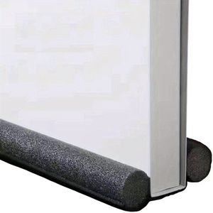 Bovista Tochtstopper - Tochthond - Tochtkussen - Dubbele Tochtrol - Kussen - Draft Stopper - Windstopper - Tochtstrip - Tochtband - Deurborstel - Voor Deur - Zwart