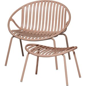 WOOOD Bruce Fauteuil Tuin - Metaal - Zalm Roze - 73x81x72 cm