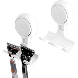 Allecto Plus - Douchecabine Scheerhouder met Zuignap - Set van 2 - Voor Gillette Fusion - Veilig en Herbruikbaar - Badkamer Accessoire