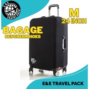 E&E Travel Pack Wasbare Elastische Kofferhoes Bagage Beschermhoes Maat M-24 inch- Reiskofferhoes, Trolley Protector Cover Kofferhoes, bagagehoes, bagagehoes, vakantie, reizen beschermhoes, koffer (24 inch), vliegtuig Travel