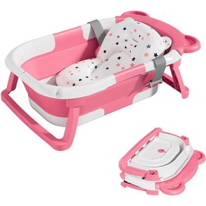 Babybadje met standaard -babybad -luma bad - luma bad- en verzorgingsset -45 x 30 x 19 cm - Rose