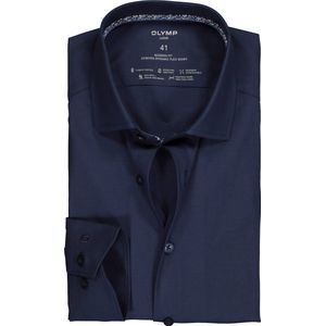 OLYMP 24/7 modern fit overhemd - twill - marine blauw (contrast) - Strijkvrij - Boordmaat: 40