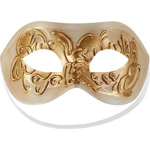 dressforfun - Venetiaans masker met versiering crème - verkleedkleding kostuum halloween verkleden feestkleding carnavalskleding carnaval feestkledij partykleding - 303531