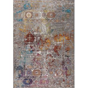 Muratap Picasso Feraghan Vloerkleed Vintage - Multi / Beige - 240x340 CM - Laagpolig Vloerkleed Retro, Klassiek