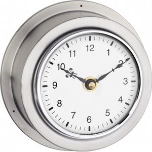 TFA - Analoge Klok Maritiem - RVS Ø140 mm - Montageflens - Ideaal voor Boot & Camper - 60.3014.54