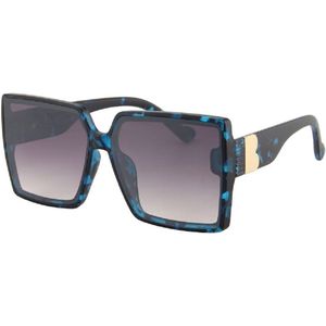 Zonnebril Dames - Retro Vierkant - UV400 Bescherming Cat. 3 - Glazen 63 mm - Blauw