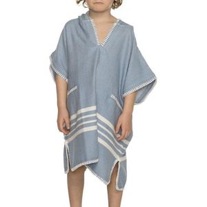 Kinder Strandponcho Hamam Air Blue - 2-3 jaar - - jongens/meisjes/unisex pasvorm - poncho handdoek voor kinderen met capuchon - zwemponcho - badcape - badponcho