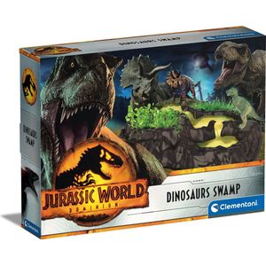 Clementoni - Jurassic World - Archeologiedoos - Dino Moeras - Inclusief T-Rex en Triceratops