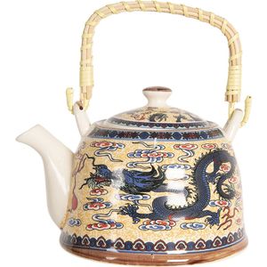 HAES DECO - Chinese Theepot - Porselein - Chinese Draak - Theepot 800 ml - Traditioneel Theeservies, Theekan