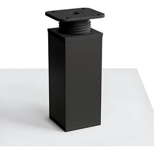 design meubelpoten MFV1 | set van 6 | in hoogte verstelbaar | Vierkant profiel: 40 x 40 mm | Kleur: zwart mat | Hoogte: 60 mm (+ 20 mm) | Inclusief hoogwaardige houtschroeven