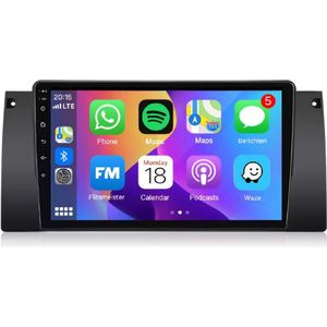 Autoradio 4/64GB met Carplay en Android auto | Geschikt voor Bmw X5 E53 en 5 en 7 serie E39, E38 1995-2006 | Radio scherm met Navigatie | 1995 1996 1997 1998 1999 2000 2001 2002 2003 2004 2005 2006 | M5
