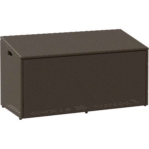 vidaXL - Tuinbox - 110x50x58 - cm - poly - rattan - bruin