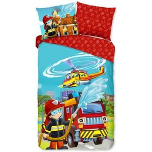 Droomtextiel Dekbedovertrek Kinderen Brandweer Sam 140x200/220cm - 100% Zacht Katoen