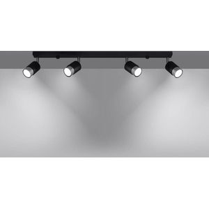 LED Plafondspot zwart chrome NERO - 4 x GU10 aansluiting