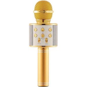 Karaoke Microfoon - Draadloos - Bluetooth Verbinding - Goud - Voor de gezelligste feestjes