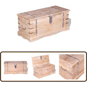 vidaXL Opbergkist Massief Acaciahout - 90x40x40 cm Opbergkist - Kast - Acacia Hout - Bruine Kast - Vintage Kast
