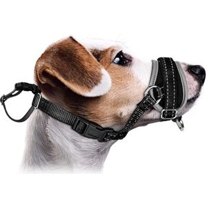 Nylon muilkorf voor honden, voorkomt bijten, blaffen, kauwgedragstraining, verstelbaar, comfortabel, zacht, reflecterend, snel aan te brengen, voor honden, klein, middelgroot en groot
