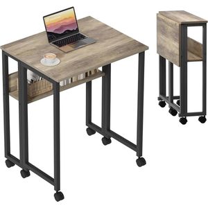 Opvouwbaar Bureau met Wielen - Draagbaar en Compact Bureau voor Kleine Ruimtes, Eenvoudig te Monteren