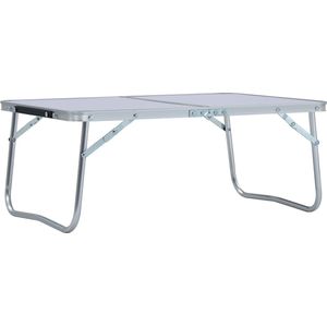 The Living Store Inklapbare campingtafel - Aluminium en MDF - 60x40x26 cm - Wit