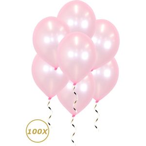Roze Helium Ballonnen Gender Reveal Versiering Feest Versiering Ballon BabyShower Metallic Roze - 100 Stuks