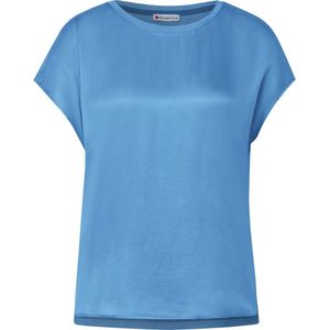 Street One mat-mix shirt with rounded bottom - Dames T-shirt - light spring blue - Maat 46