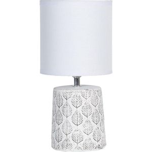 Clayre & Eef Tafellamp Ø 15x31 cm Beige Keramiek Rond Bureaulamp