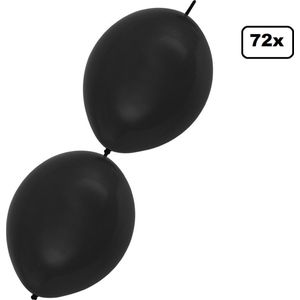 72x Doorknoop ballon zwart 25cm – Ballon festival themafeest