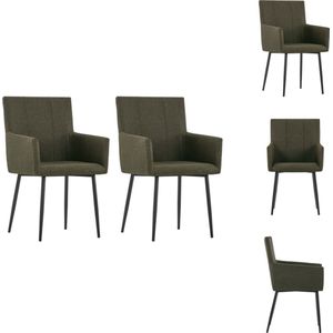 vidaXL Eetkamerstoelen - Bruin - 52 x 59.5 x 93 cm - Elegant design - Eetkamerstoel