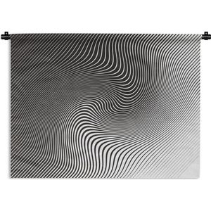 Wandkleed Zwart wit illustratie - Een zwart-wit illustratie van een patroon Wandkleed katoen 120x90 cm - Wandtapijt met foto