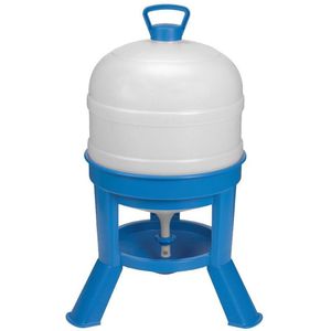 Gaun Pluimvee drinktoren – Op pootjes – 16 cm hoog – 30 Liter inhoud – Met sifon – Blauw