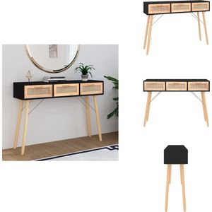 vidaXL Wandtafel - Wandtafels - Consoletafel - Houten Wandtafel - Wandtafel 105x30x75 cm massief grenenhout en natuurlijk rattan