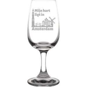 Gegraveerde portglas 12cl Amsterdam