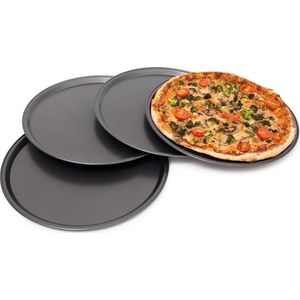 Relaxdays Pizzaplaat Rond - 1 cm - Bakplaat - Pizza Bakset - Plaat Voor Pizza - Pizzavorm