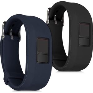kwmobile 2x armband geschikt voor Garmin Vivofit 3 - Bandjes voor fitnesstracker in zwart / donkerblauw