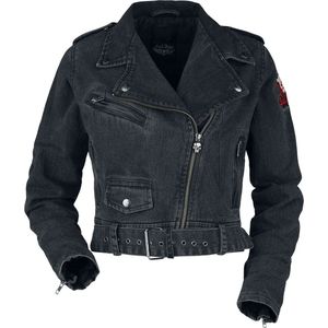 Rock Rebel by EMP Donkergrijs spijkerjack in bikerstijl Vrouwen - XL